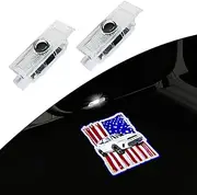 uuakarin 2PCS LED Door Logo Lights Car Accessories HD Welcome lamp Compatible for Hornet 2023-present Projector Ghost Shadow Puddle Courtesy Step Lights (american flag)