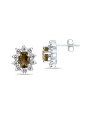 Gem Spark 14K 1.60 ct. tw. Diamond & Smoky Quartz Earrings