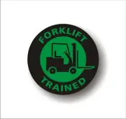 Safety Decal Hard Hat FORK LIFT TRAINED employee sticker (set of 7)
