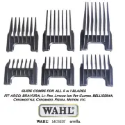 Wahl UNIVERSAL GUIDE Clip Comb 6pc SET for ARCO SE,Chromado&Super Groom Clipper