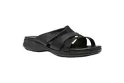 Womens Hush Puppies Laray Hart Black Leather Comfortable Summer Sandals Shoes