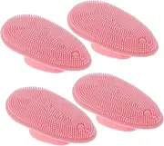 Healvian 4Pcs Silicone Face Cleansing Brushes Soft Exfoliating Scrubbers for Deep Cleaning Manual Makeup Remover Facial Brushes for Women for Oil Control and Dead Skin Removal