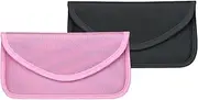 2 Pcs Faraday Bags for Phones Faraday Key Fob Protector RFID Card Protector Phone Privacy Protector EMP Protection Proof Anti-Tracking Anti-Spying Military Grade Faraday Pouch (Black + Pink)