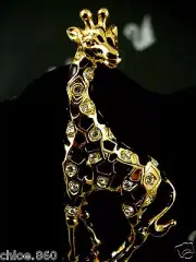 SIGNED SWAROVSKI GIRAFFE PIN ~BROOCH RETIRED RARE NEW WITH TAGS