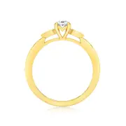 Luminesce Lab Grown 9ct Yellow Gold 1/2 Carat Diamond Solitaire Fancy Ring, Q