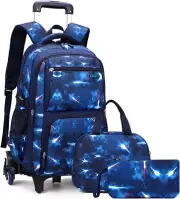 Kids Rolling Backpack for Boys Girls Luggage Wheeled Backpack Trolley School Bag