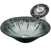 Miseno MVS-NSFC-G19012001 Credere 17-1/4" Glass Vessel Bathroom - Blue / Brushed
