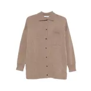 [Max Mara] Max Mara Buttoned Chest-pocket Cardigan M BROWN