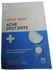 Peach Slices 30 ct Acne Spot Dots Hydrocolloid Acne Pimple Patch for Zits 6/2025