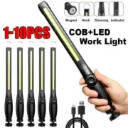 USB Rechargeable Flashlight Magnetic Work Light Hook Torch Portable Lantern New