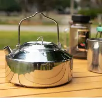 在飛比找momo購物網優惠-【May Shop】戶外露營燒水壺不鏽鋼咖啡壺登山釣魚便攜茶