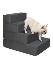 [PaWz] Portable Dog Ramp 4 Steps in Grey