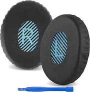 Replacement Ear Pads for Bose On-Ear OE2/OE2i, SoundTrue, SoundLink On-Ear (OE) Ear Headphones, Headset Earpads (Protein Leather/Black-Blue Mesh)