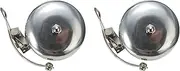 2X Retro Aluminum Bicycle Belly Jingle Bicycle Berber Pukkh Ding East Silver Bicycle Bell