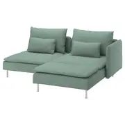 SÖDERHAMN 2-seat sofa, with chaise longue with armrest/Tallmyra light green