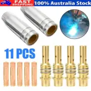 11Pcs Binzel 15AK Compatible Welding Torch Set 11Pcs 0 8mm Nozzle Contact Tip