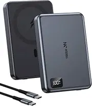 Tough On for Magsafe Power Bank 10000mAh, Wireless Magnetic Portable Charger, Fast Charging Battery Pack with LED Display, Compatible with iPhone 16/15/14/13/12 and Samsung Phones