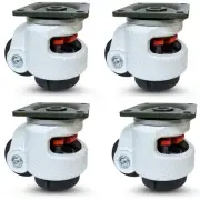 CasterHQ - Retractable Leveling Machine Casters - 4 Pack - 2,400 lbs Per Set -