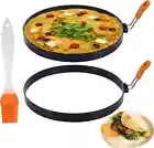 2 Pack 8 Inch Pancake Mold Omelette Ring for Griddle Omelet Ring Pancake Ring...