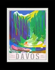1956 Davos, Switzerland - Matted for 11x14 Frame
