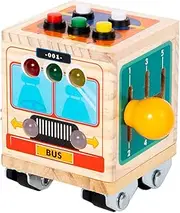 Toddler Toy Car - Bus Model Bright Color Kids Toy Vehicle | Compact Toddler Car Model Rotating Vehicle for Kids Over 3 Years Old