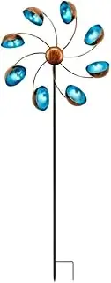 Wind Spinner with Metal Stake,Outdoor Garden Pinwheels Spinners Flower Shape Design,29" Garden Whirligig Windmill Sp