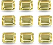 [JAI GEMS] 5 Pcs Natural Citrine Faceted Gemstone Top Quality Citrines Shape: Rectangle, Jewelry making supplies