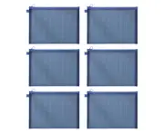 Zipper Files Bag Breathable Transparent Mesh Documents Pocket Pouch Storage (Pack of 6)