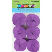 Purple Crepe Streamers (Pack of 6)