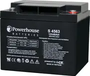 Powerhouse 380A 12V 40Ah M6 Rechargeable Value Regulated SLA Battery Black