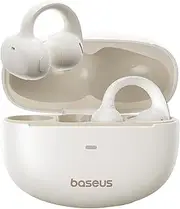 Baseus Bowie MC1 Open Ear Clip-On Earbuds 40H Lightweight Adaptive Comfort Anti-Drop Design Impactful Sound from Adaptive Bass Boost Adaptive Noise Cancelling Calls IP57 Waterproof (Stellar White)