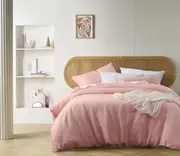 Peach French Linen Quilt Cover Set
