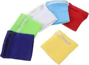 BESPORTBLE 6pcs Wrist Wallet with Zipper Sweatbands for Men Women Running Walking Tennis Hiking Small Storage Bags for Keys and Cash