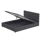 EDEN Double Gas Lift Durable Bed Frame w/ Headboard Indoor Furniture Dark Grey
