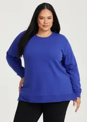 [Taking Shape] Taking Shape Boyfriend Tunic Sweat Size 12 in Sapphire, Cotton - Plus Size Women's Clothing Sapphire