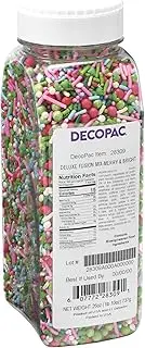 DECOPAC Merry & Bright Deluxe Fusion Mix Candy Sprinkles, 26oz, Fancy Christmas Sprinkles, Edible Festive Sprinkles For Celebration Cakes, Cupcakes, Cookies and Donuts