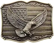 [Fachoice] US Flag Eagle Belt Buckle for Men Soaring Eagle Belt Buckle, American Flag Bald Eagle Belt Buckle Flying Eagle Belt Buckle Men’s Patriotic Eagle Hawk Western Cowboy Belt Buckle Jewelry,