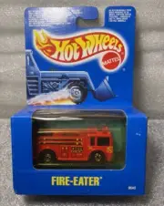 Hot Wheels International Box Blue Card #82 Fire-Eater Black Walls Canada 1990
