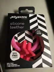 Jellystone Silicone star Teether ~ BPA Free ~ Non Toxic, So Chewable ~PINK ~ NEW