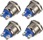 ERINGOGO Horn Switch Button Pcs Metal Design Ignition Starter Switch Non-Lock Self-Reset Small for Car Boat