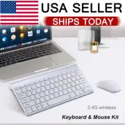 Silver Mini 2.4G Wireless Keyboard & Mouse Kit Combo For PC Laptop Computer iPad