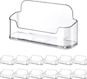 12 Pack Clear Plastic Business Card Holder for Desk,3.8inx1.4inx1.8in Acrylic Business Card Display for Desk Business Card Stand for Desktop Office Front Desk Display for Placing 30-50 Business Cards