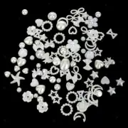 Pack of 100 Assorted Pearl Bead Flat Back Scrapbook for Craft