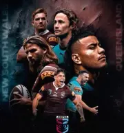 2024 QLD MAROONS NSW BLUES STATE OF ORIGIN NRL RUGBY BIG 420mm TEAM POSTER, 2
