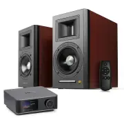 WiiM ULTRA Airpulse A100 Active Stereo System - Cherry Wood