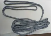 8mm X 6M Grey double braid polyester mooring dock Line With 2 eyes Loops 1700 kg