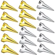 16 Pieces Hair Parting and Selecting Tools, 8Pcs Silver Retro Nail Finger Halloween Cosplay and 8Pcs Gold Metal Hair Parting Rings,Parting Comb for Braids for Hair Braiding Curling Styling Halloween