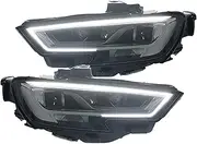 2PCS LED Headlights Compatible for A3 S3 8V 2017-2020 Sedan Sportback Headlamp Plug and Play with LED DRL Turning Signal High Low Beam