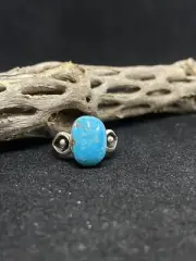 Native American Navajo Sterling Silver San Bernardino Turquoise Ring Size 7