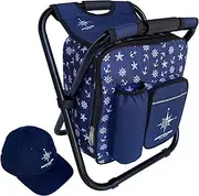 Our Versatile Fun Nautic Backpack Cooler Chair Kit. Stylish Ultra-Light, Thermal, Insulated Bag & Seat for Camping, Fishing, and Beach Trips. Perfect Mens, Women and Girls Outdoor Adventures.